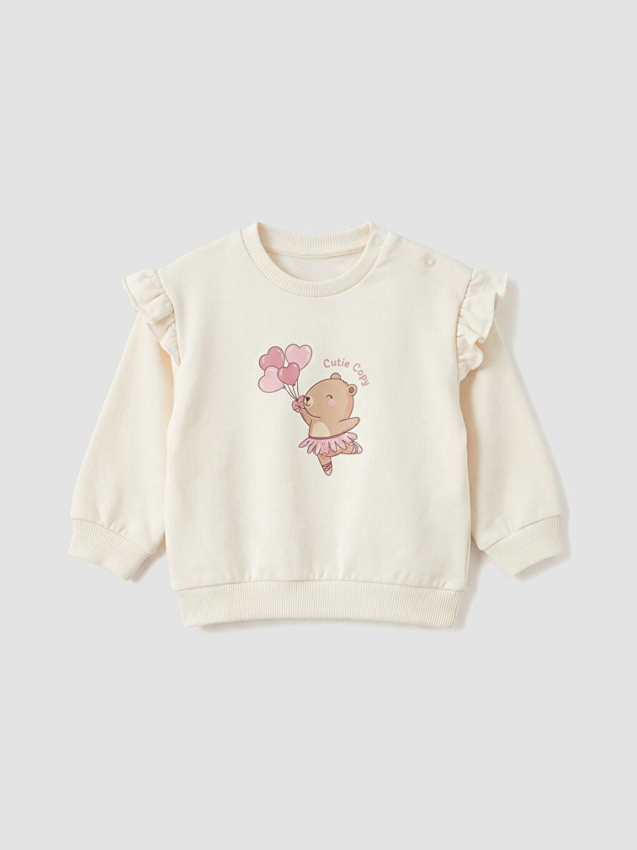 Printed Sweatshirt and Leggings - Light Beige
