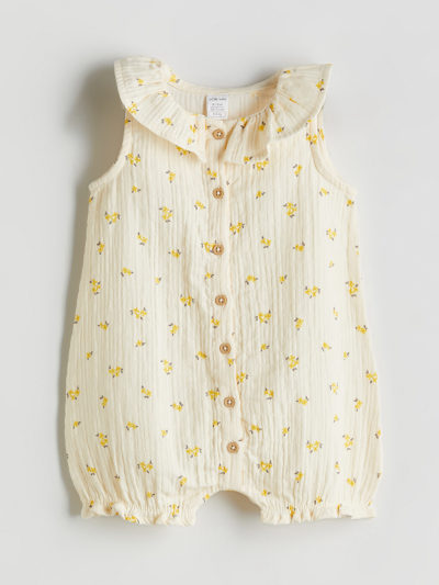 Peter Pan Collar Muslin Jumpsuit