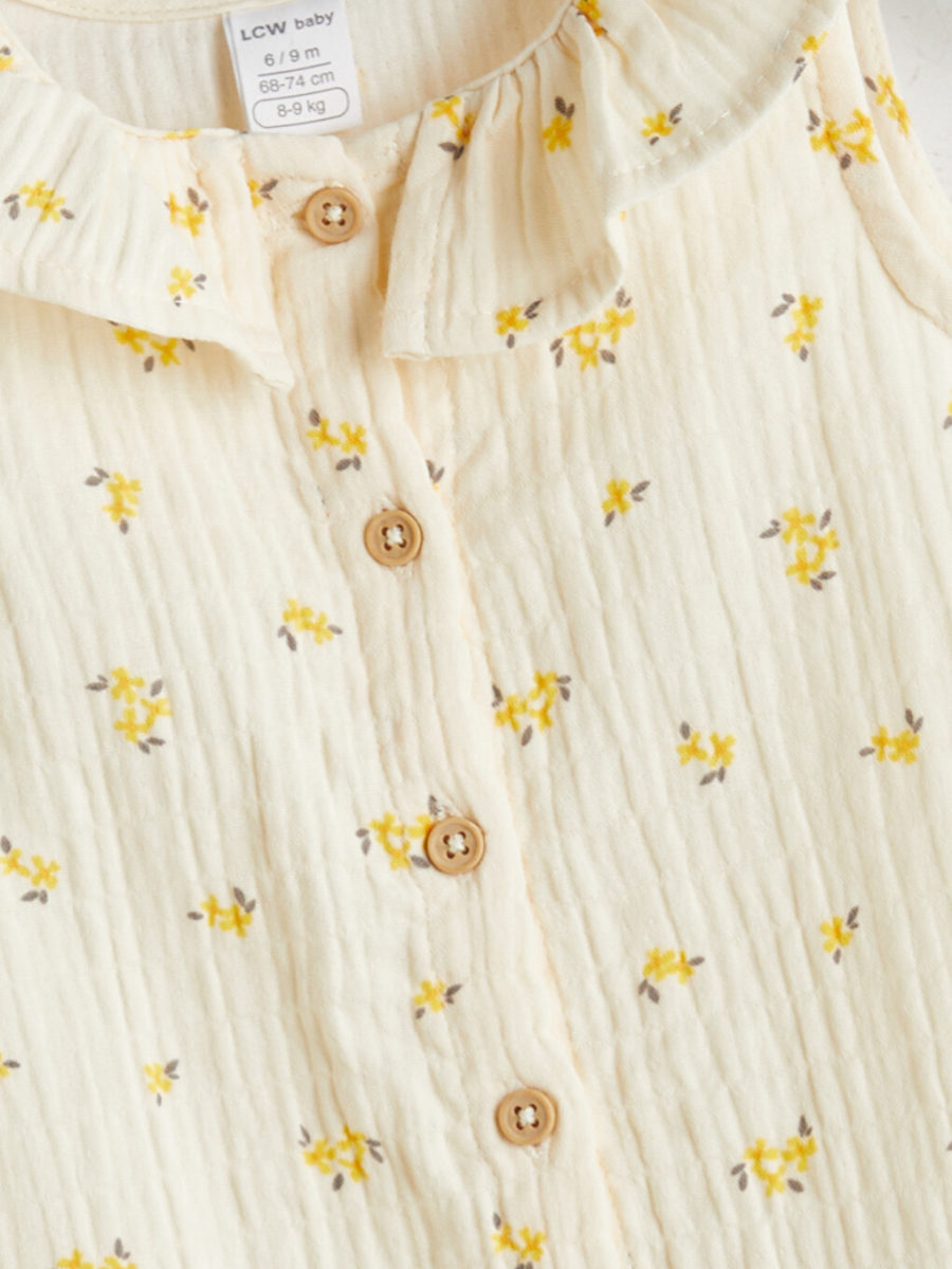 Peter Pan Collar Muslin Jumpsuit