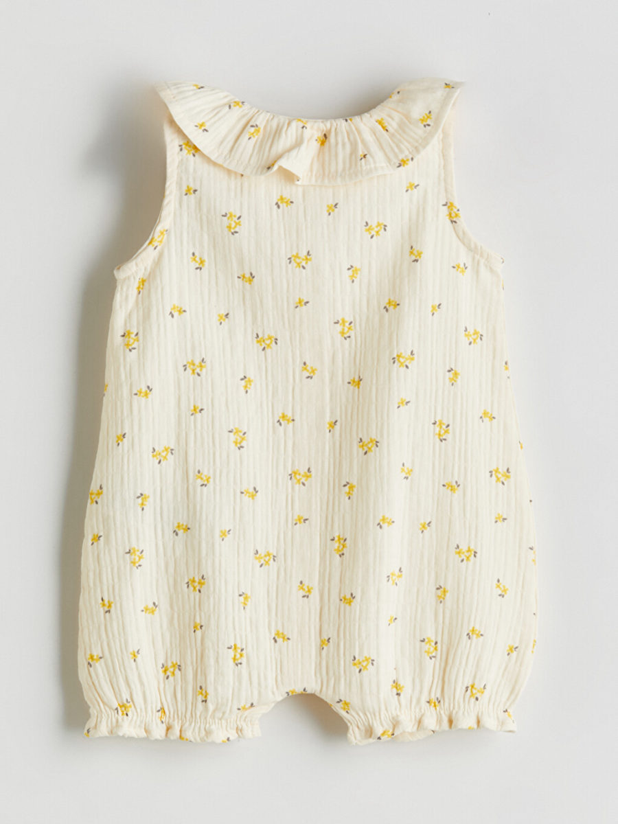 Peter Pan Collar Muslin Jumpsuit