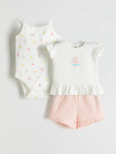 Crew Neck Basic Outfit, 3-Piece