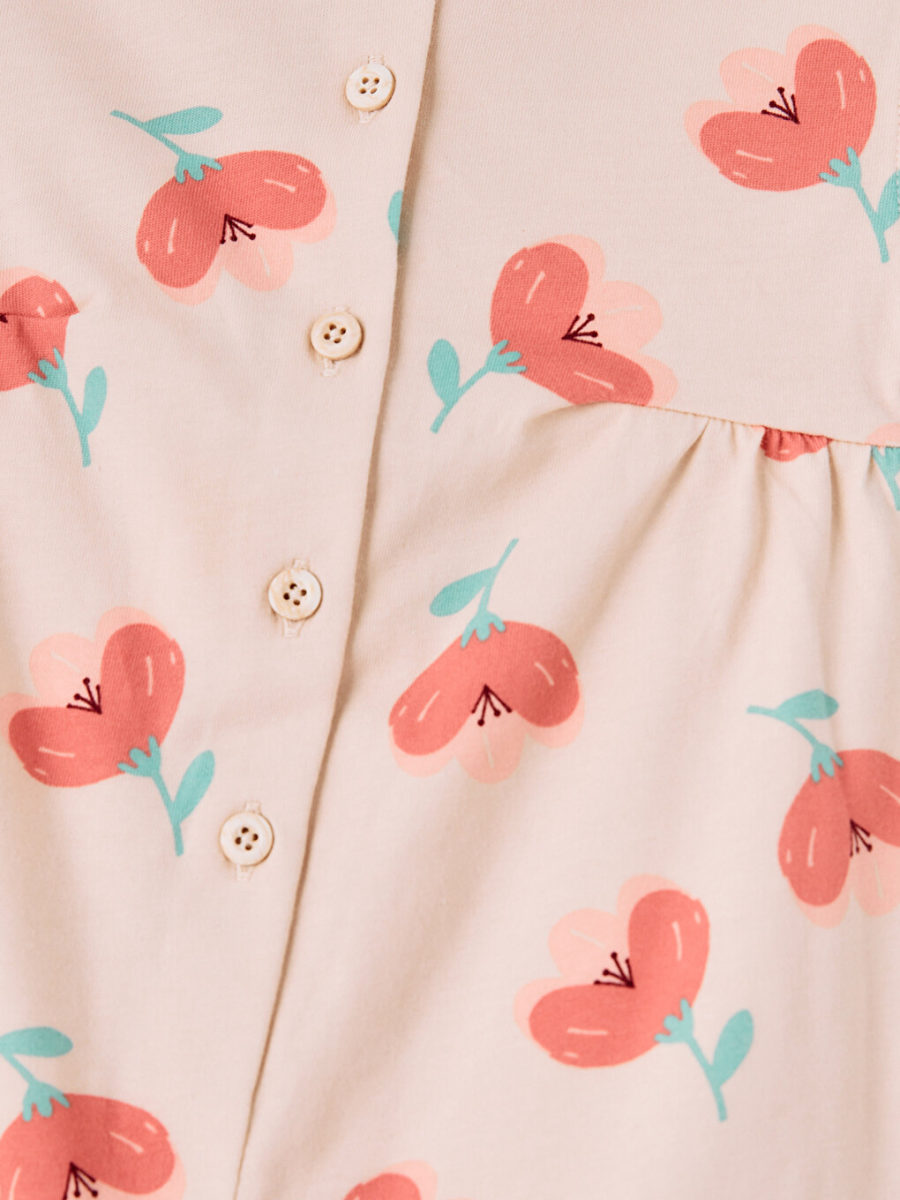 Crew Neck Printed Cotton Jumpsuit