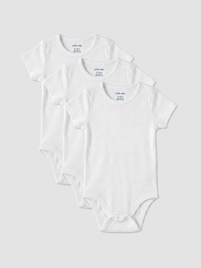 Crew Neck Snap Bodysuit 3-Pack