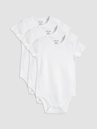 Crew Neck Snap Bodysuit 3-Pack