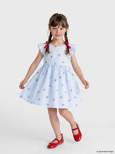 Crew Neck Poplin Dress