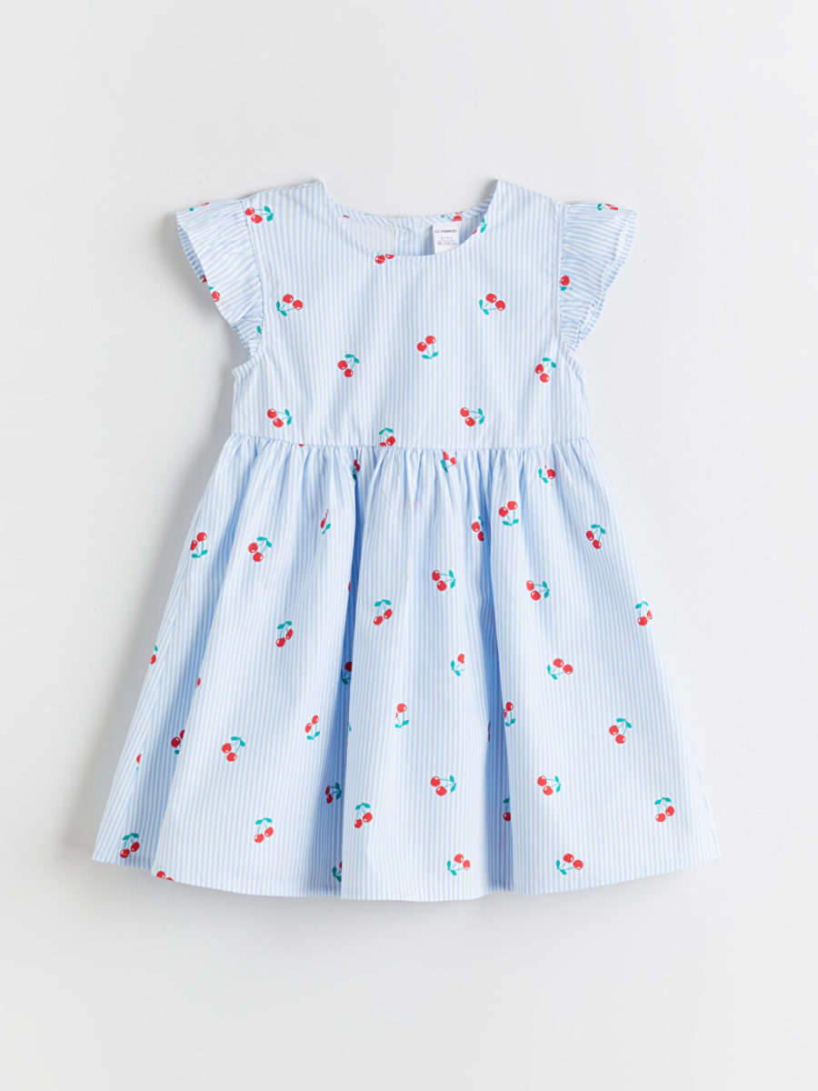 Crew Neck Poplin Dress