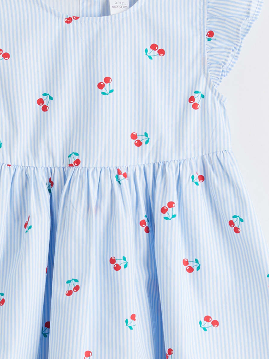 Crew Neck Poplin Dress