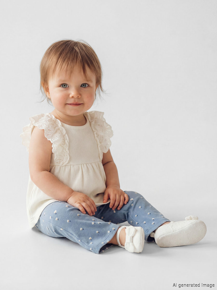 Ruffle Detail Floral Bodysuit and Leggings