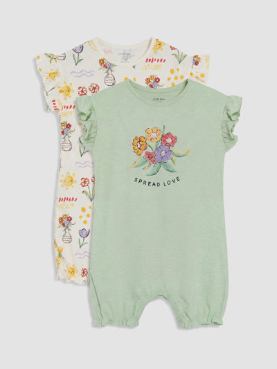 Ruffled Printed Bodysuit Two-Pack