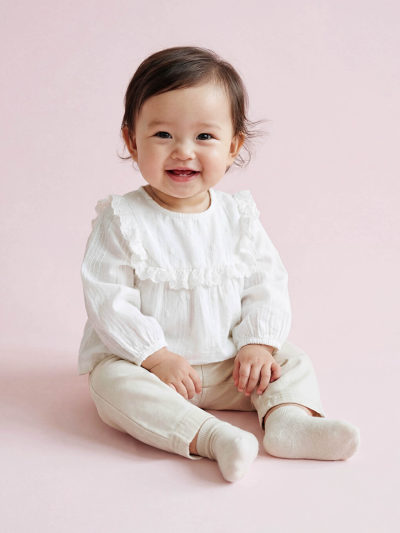 Ruffled Gabardine Blouse and Pants