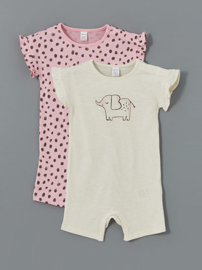 Ruffled Snap-Closure Bodysuit Two-Piece Set
