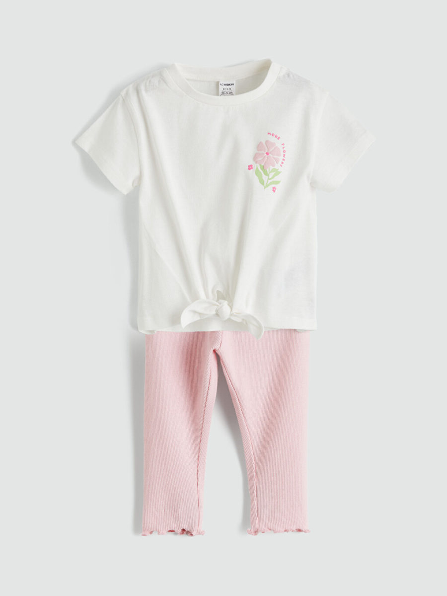 Floral Print Two-Piece Set - Off-White