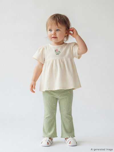 Floral Pattern Blouse and Leggings