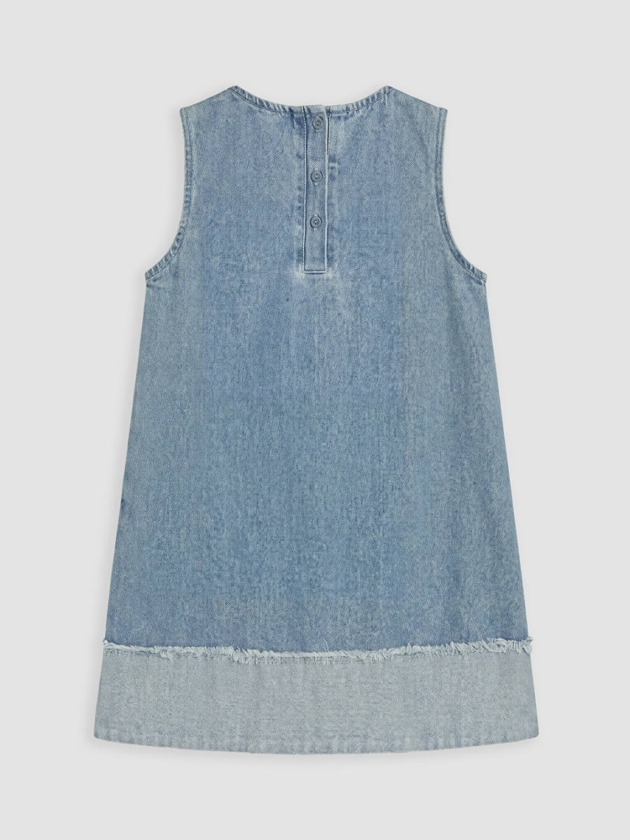 Floral Embroidered Jean Dress