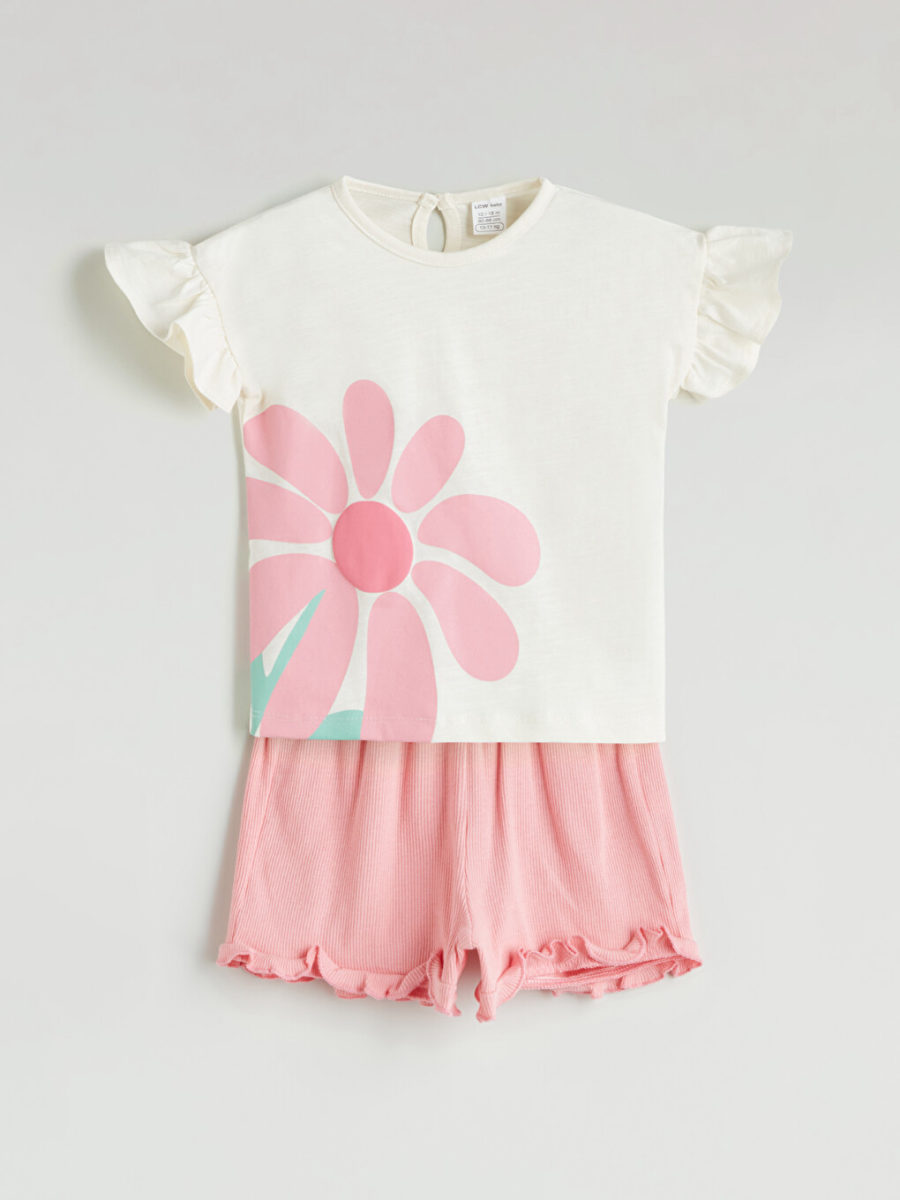 Floral Blouse and Shorts, 2-Pack