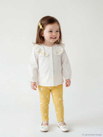 Floral Shirt and Leggings - Yellow