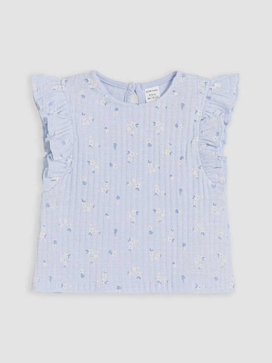 Floral Short Set - Light Blue