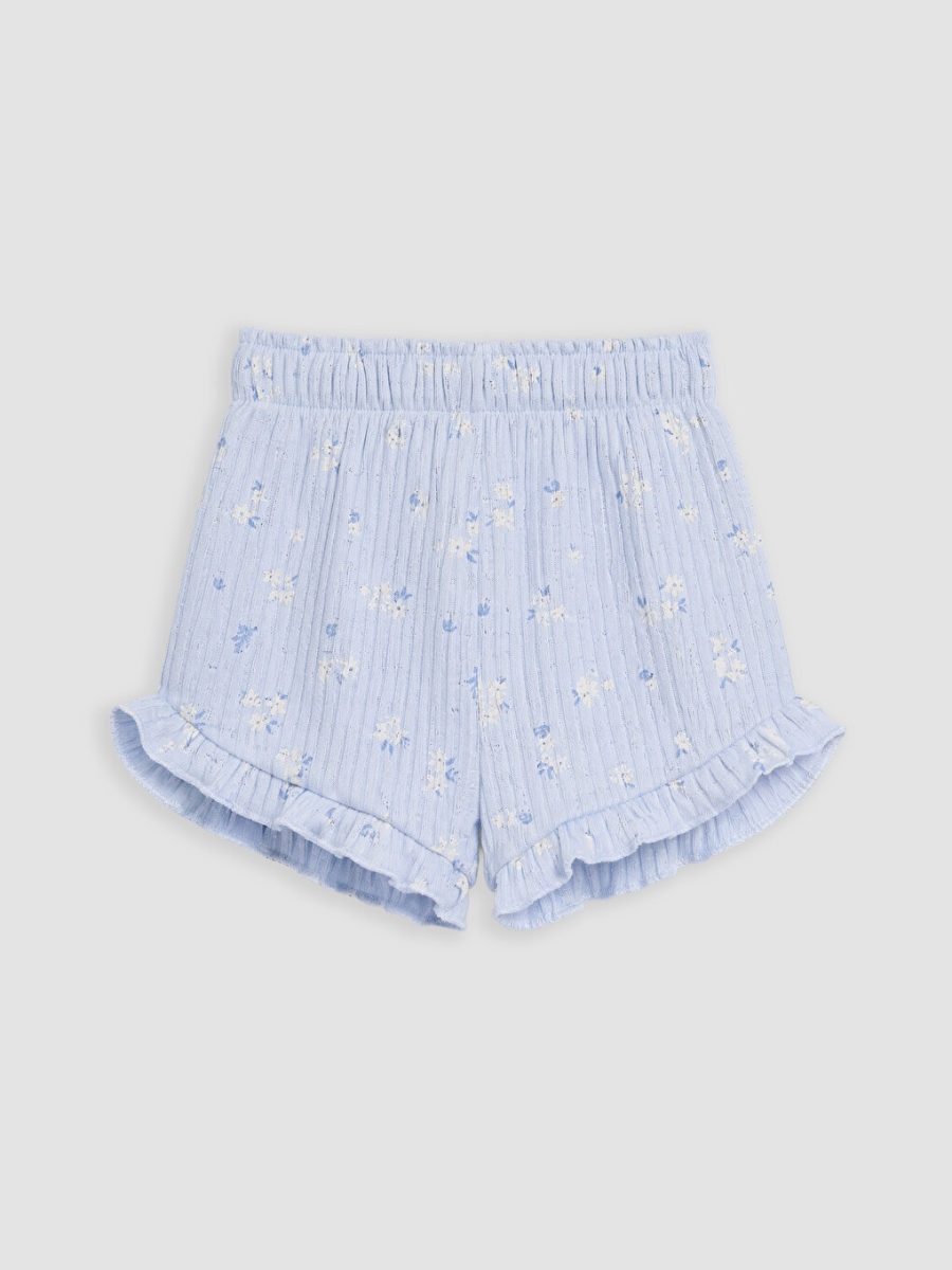 Floral Short Set - Light Blue