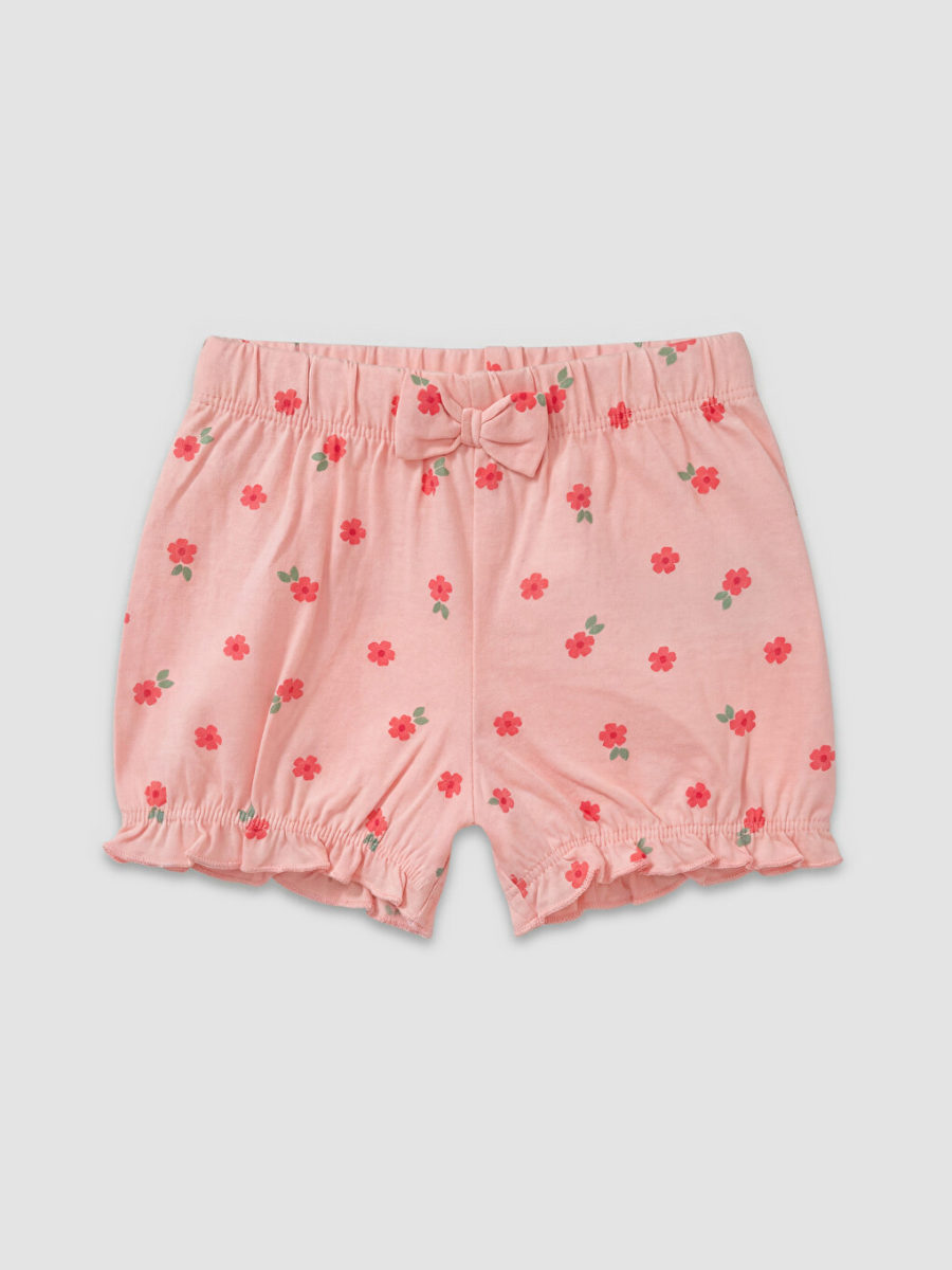 Floral Snap-Fastening Bodysuit and Shorts