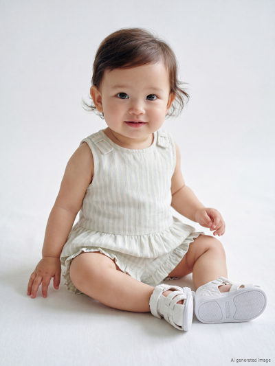 Striped Short Set - Soft Blue