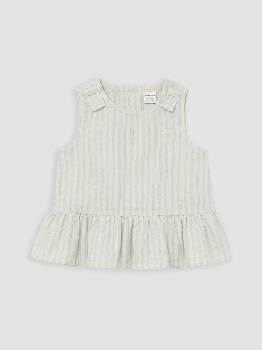 Striped Short Set - Soft Blue