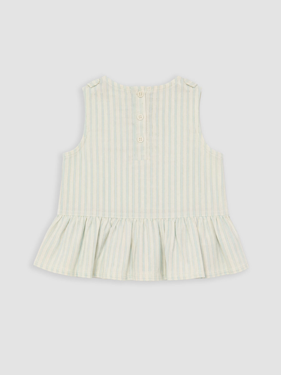 Striped Short Set - Soft Blue