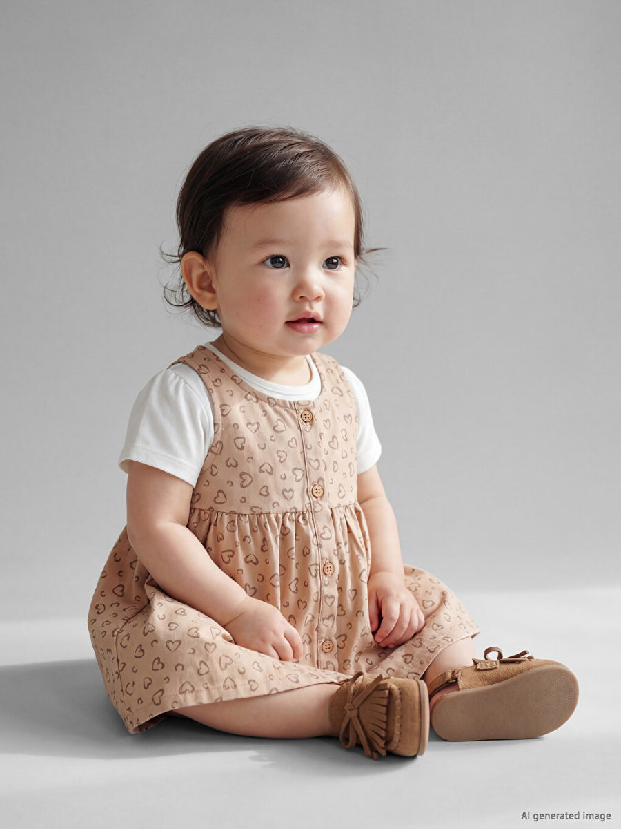 Heart Pattern Dress and T-Shirt