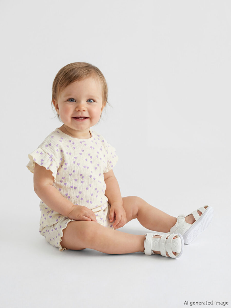 Heart Pattern Top and Shorts
