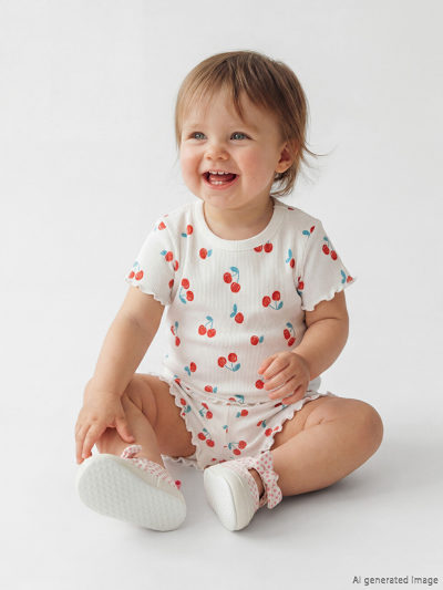 Cherry Print Shorts Set