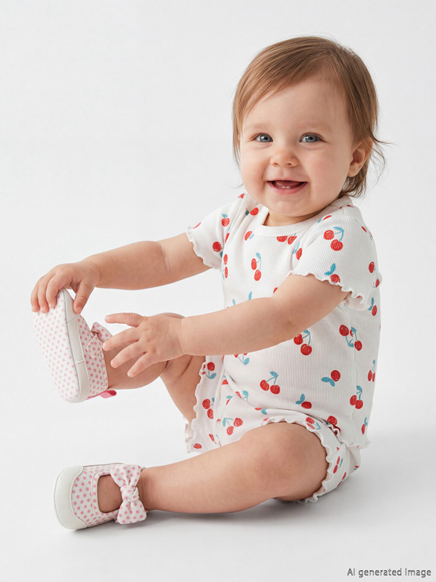 Cherry Print Shorts Set