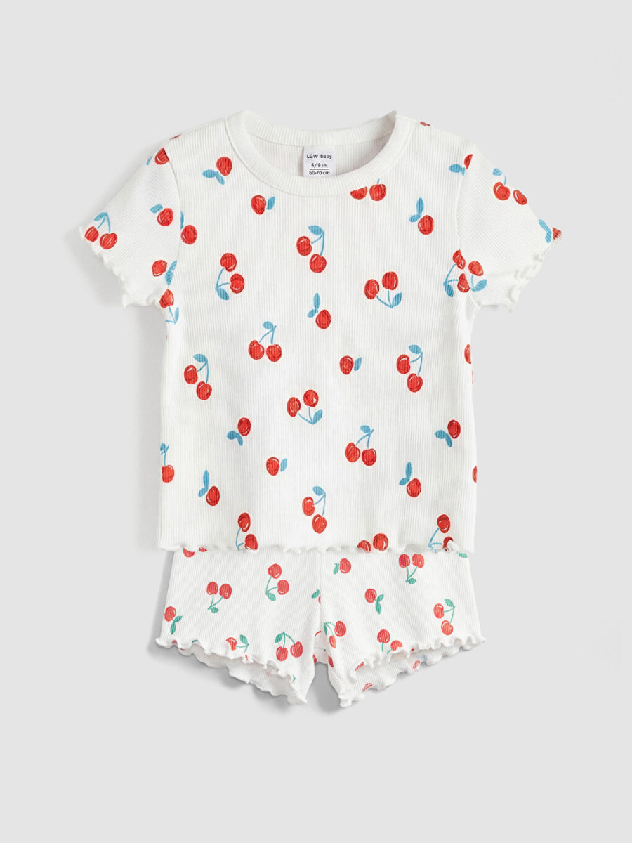 Cherry Print Shorts Set