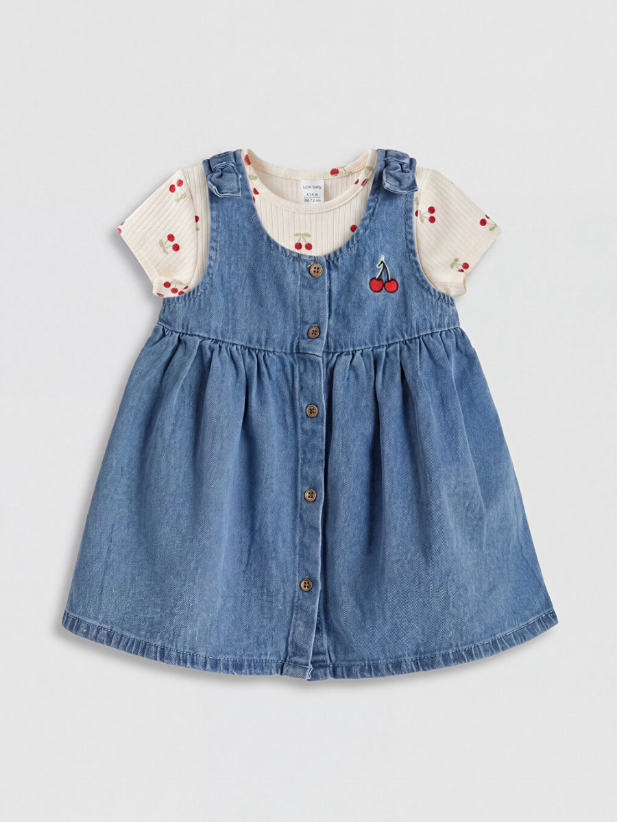 Denim Dress and T-Shirt