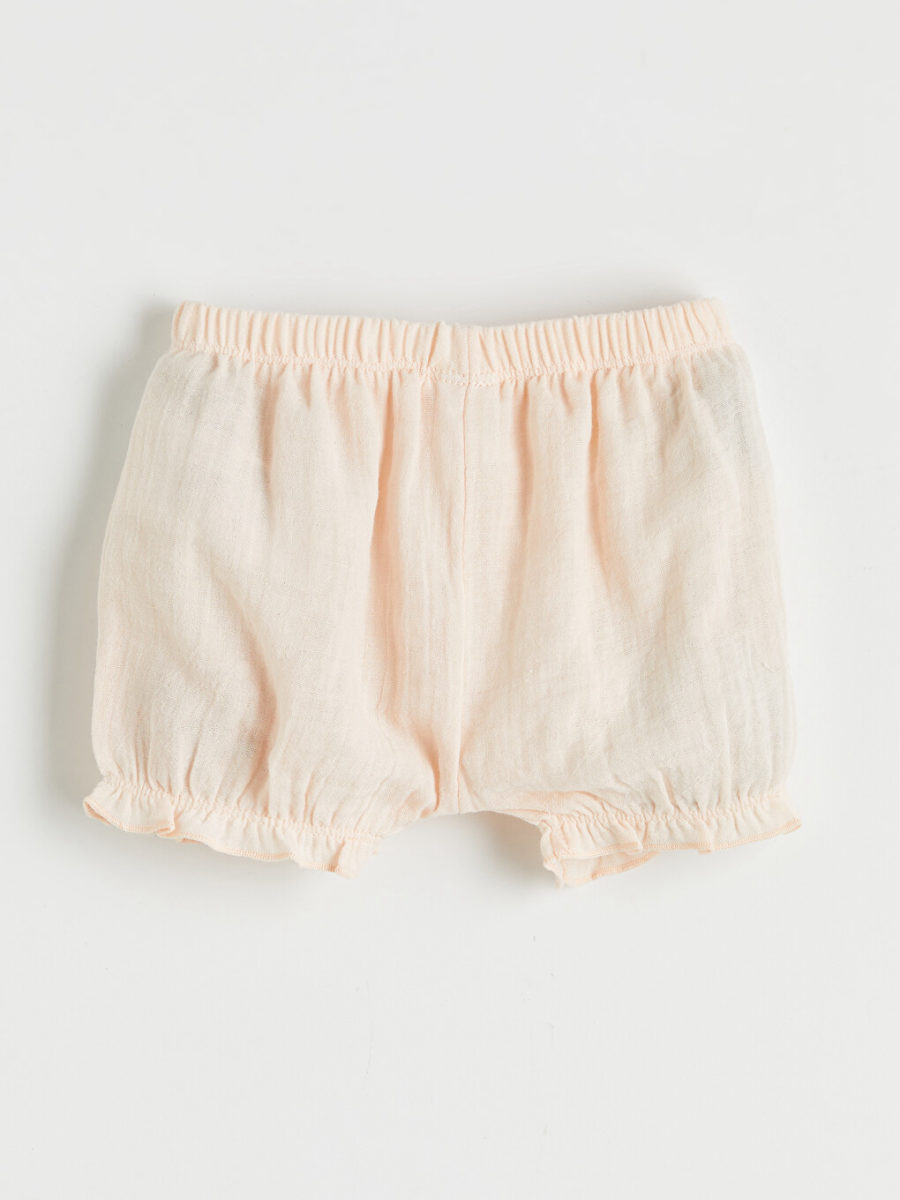 Ruffled Muslin Snap-Fastening Bodysuit and Shorts