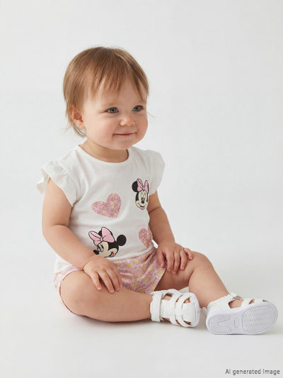 Minnie Mouse Print T-Shirt and Shorts