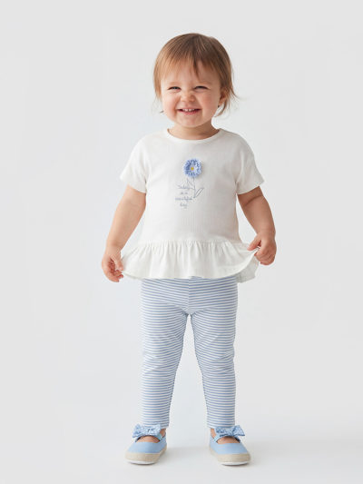 Embroidered Top and Leggings Set