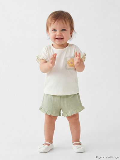 Embroidered and Ruffle Detailed Set