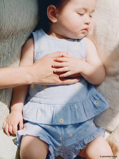Daisy Embroidered Muslin Shorts Set
