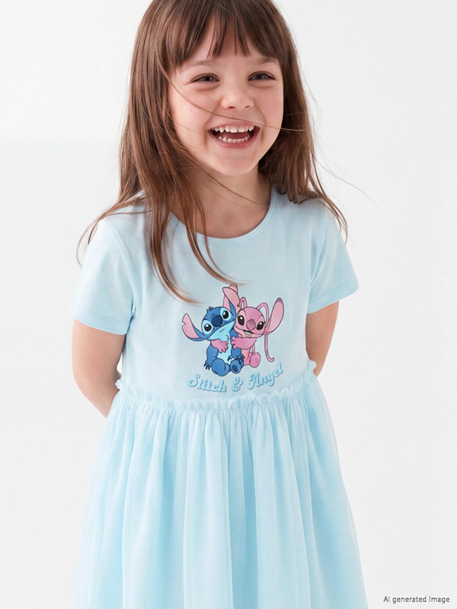 Stitch and Angela Print Ruffled Dress
