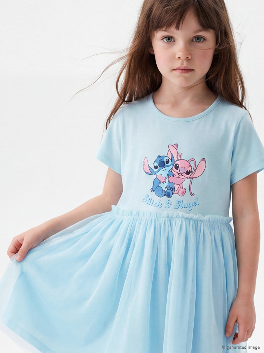 Stitch and Angela Print Ruffled Dress